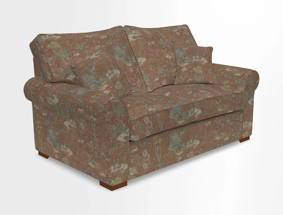 Upperton 3 Seater Loose Cover Sofa in Floral Linen Even So Verde - Fitted cover option available