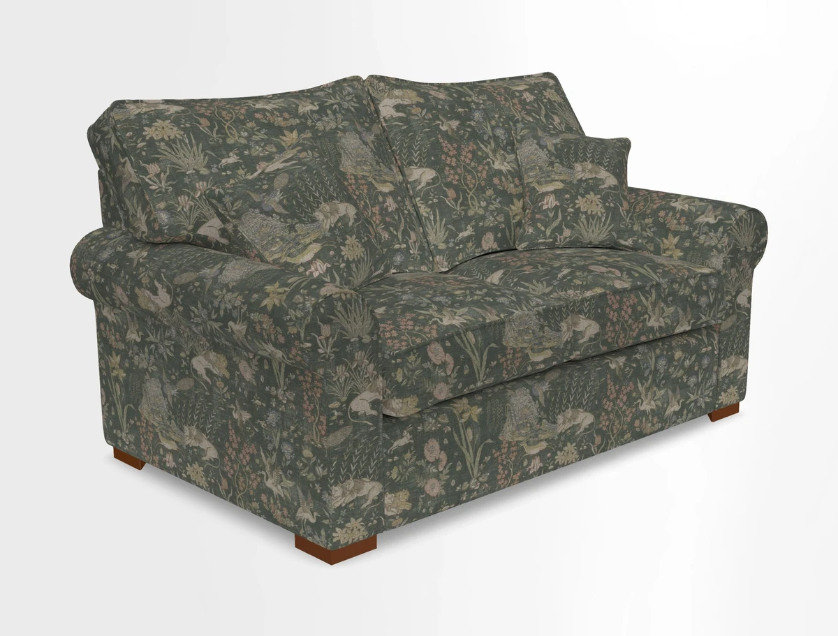 Upperton 3 Seater Loose Cover Sofa in Floral Linen Even So Verde - Fitted cover option available