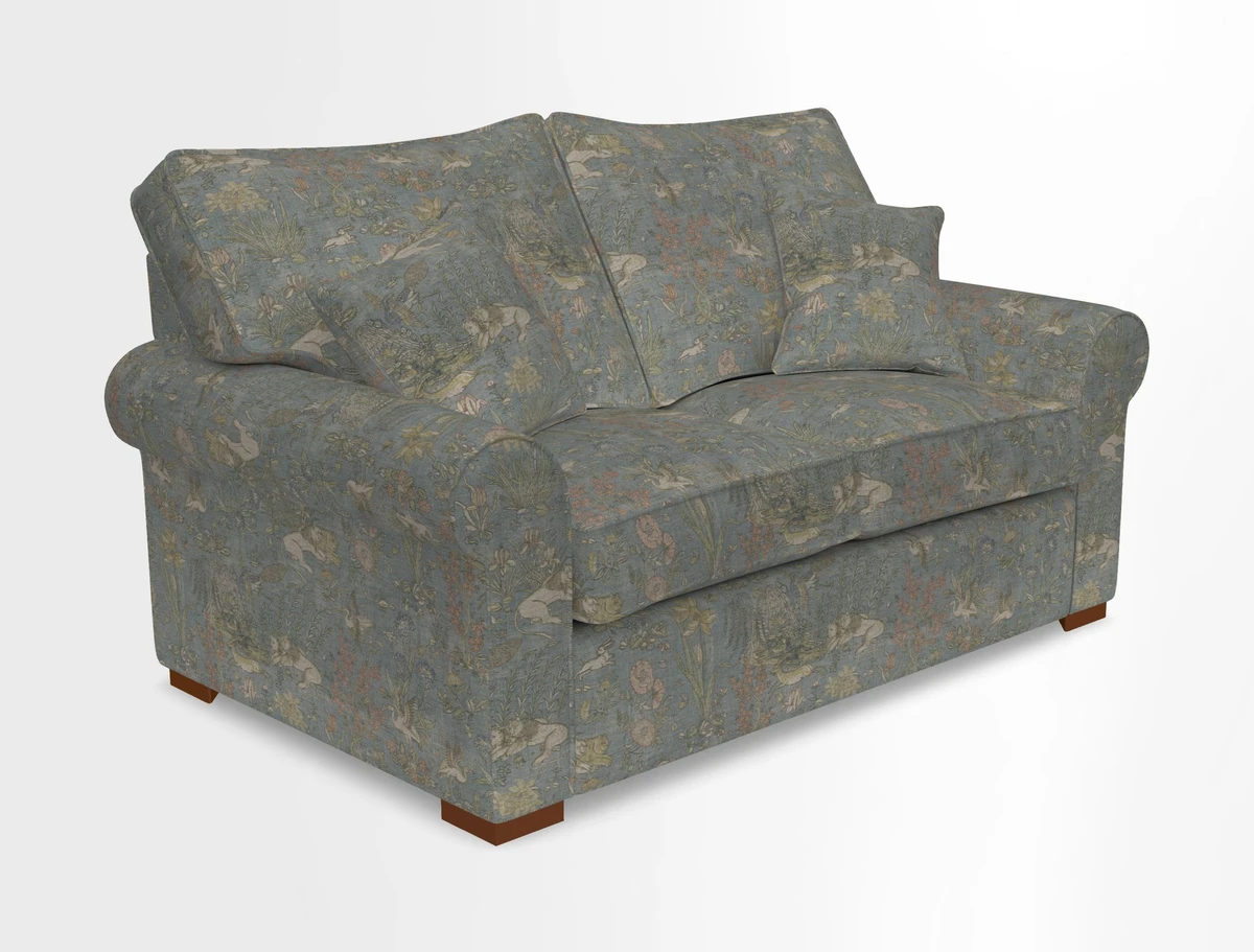 Upperton 3 Seater Loose Cover Sofa in Floral Linen Even So Verde - Fitted cover option available