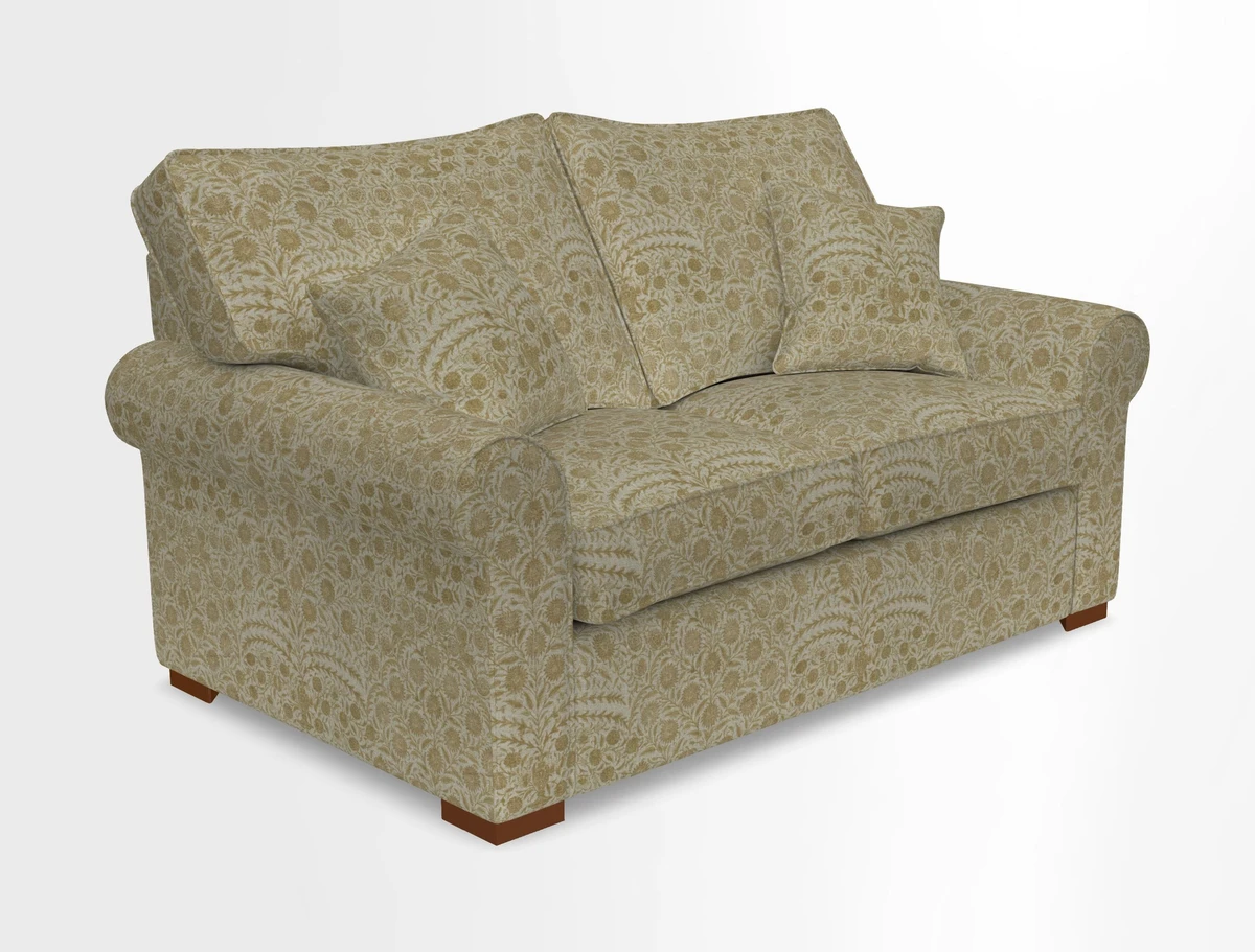 Upperton 3 Seater Loose Cover Sofa in Floral Linen Even So Verde - Fitted cover option available