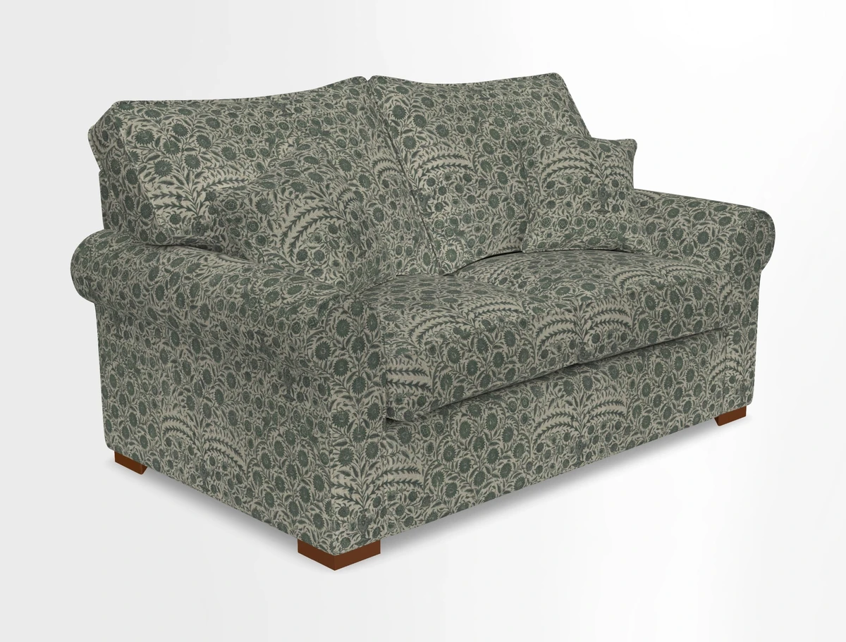 Upperton 3 Seater Loose Cover Sofa in Floral Linen Even So Verde - Fitted cover option available