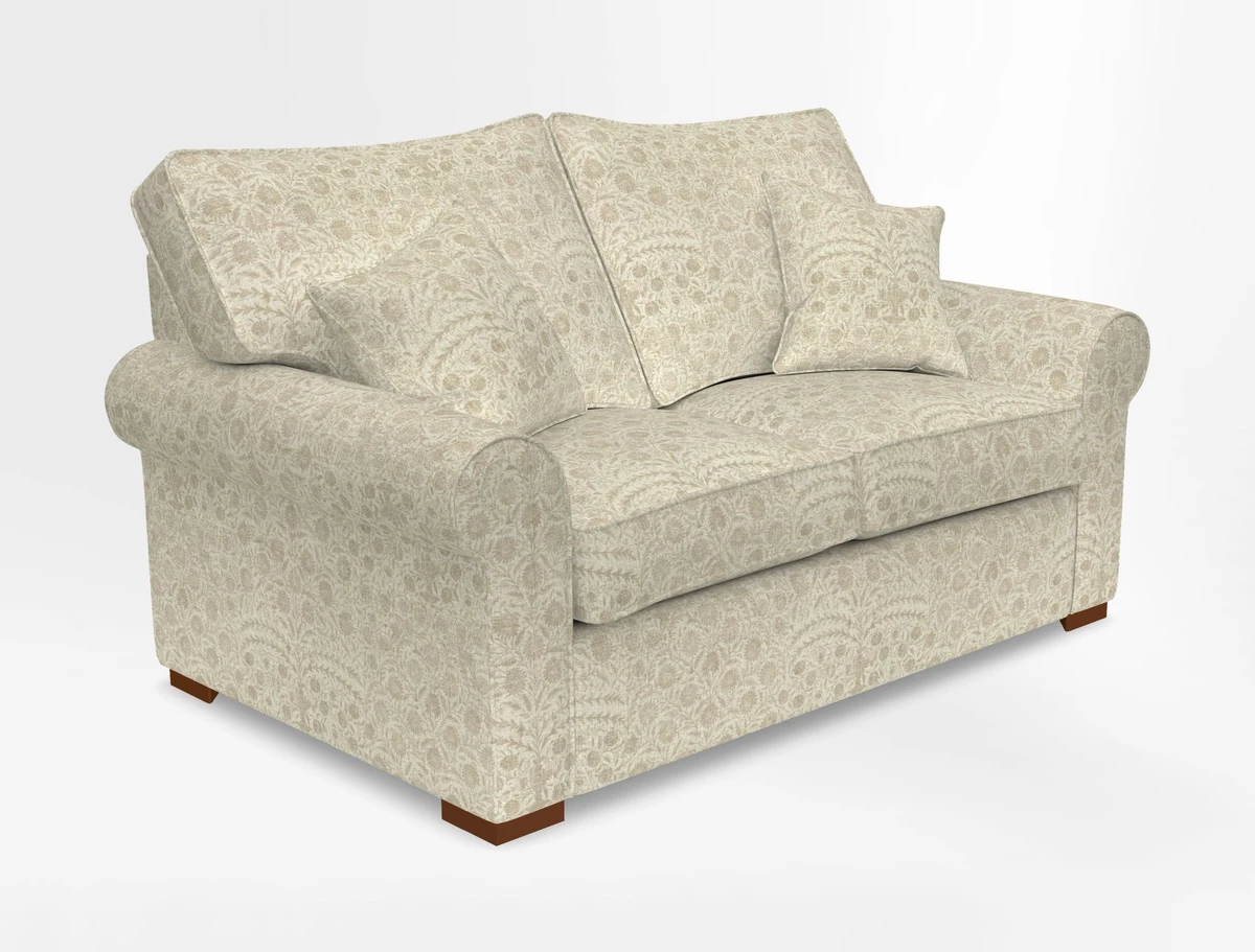 Upperton 3 Seater Loose Cover Sofa in Floral Linen Even So Verde - Fitted cover option available