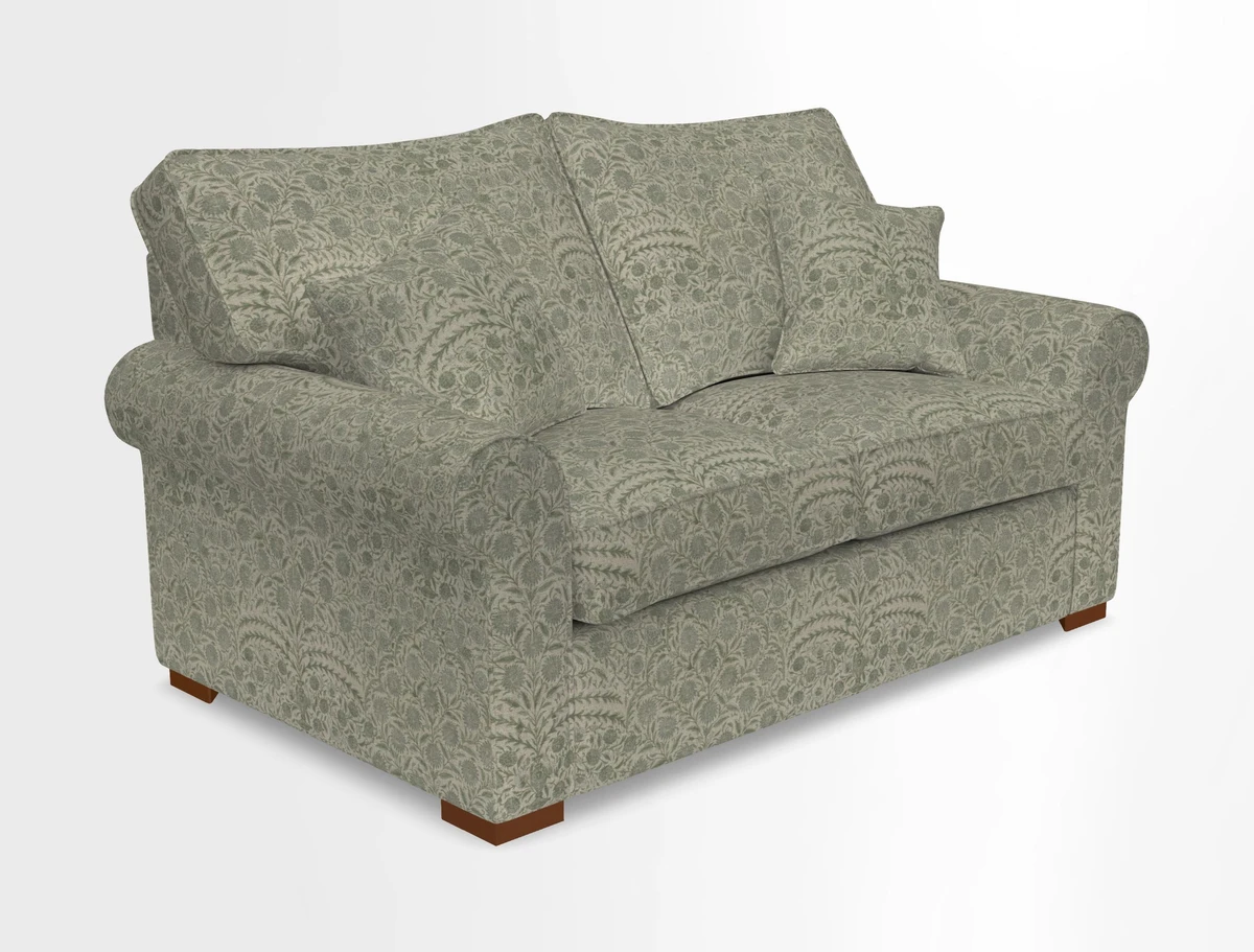 Upperton 3 Seater Loose Cover Sofa in Floral Linen Even So Verde - Fitted cover option available