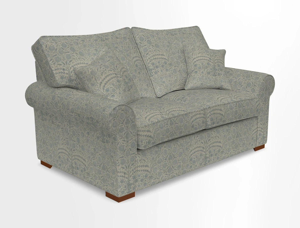 Upperton 3 Seater Loose Cover Sofa in Floral Linen Even So Verde - Fitted cover option available