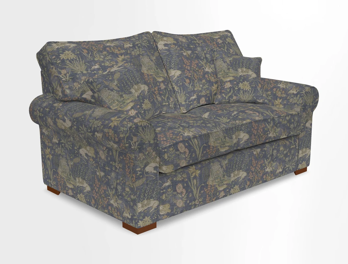 Upperton 3 Seater Loose Cover Sofa in Floral Linen Even So Verde - Fitted cover option available