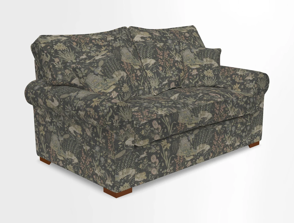 Upperton 3 Seater Loose Cover Sofa in Floral Linen Even So Verde - Fitted cover option available