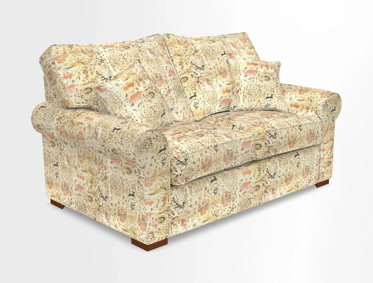 Upperton 3 Seater Loose Cover Sofa in Floral Linen Even So Verde - Fitted cover option available