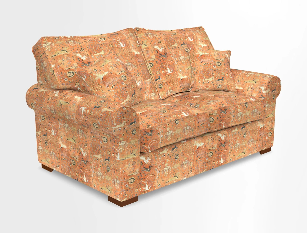 Upperton 3 Seater Loose Cover Sofa in Floral Linen Even So Verde - Fitted cover option available