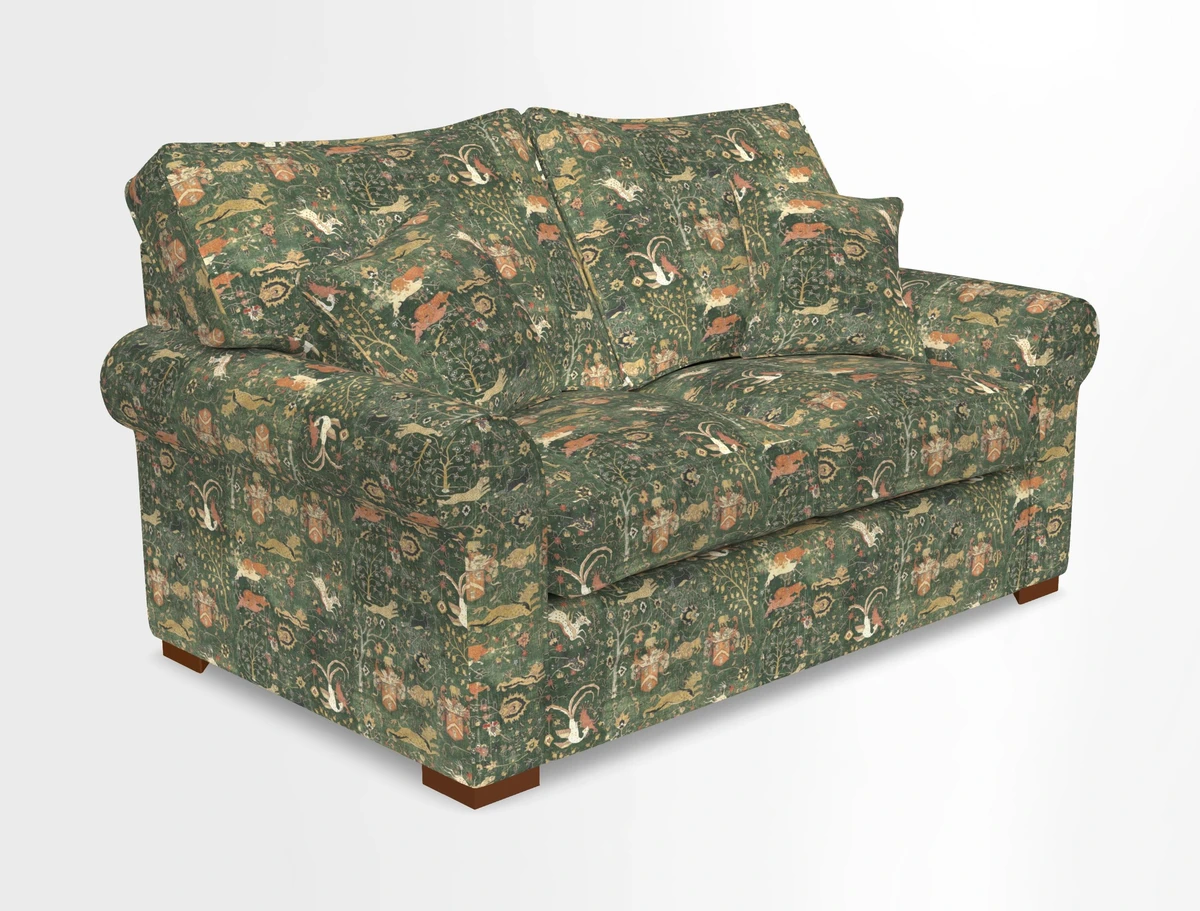 Upperton 3 Seater Loose Cover Sofa in Floral Linen Even So Verde - Fitted cover option available
