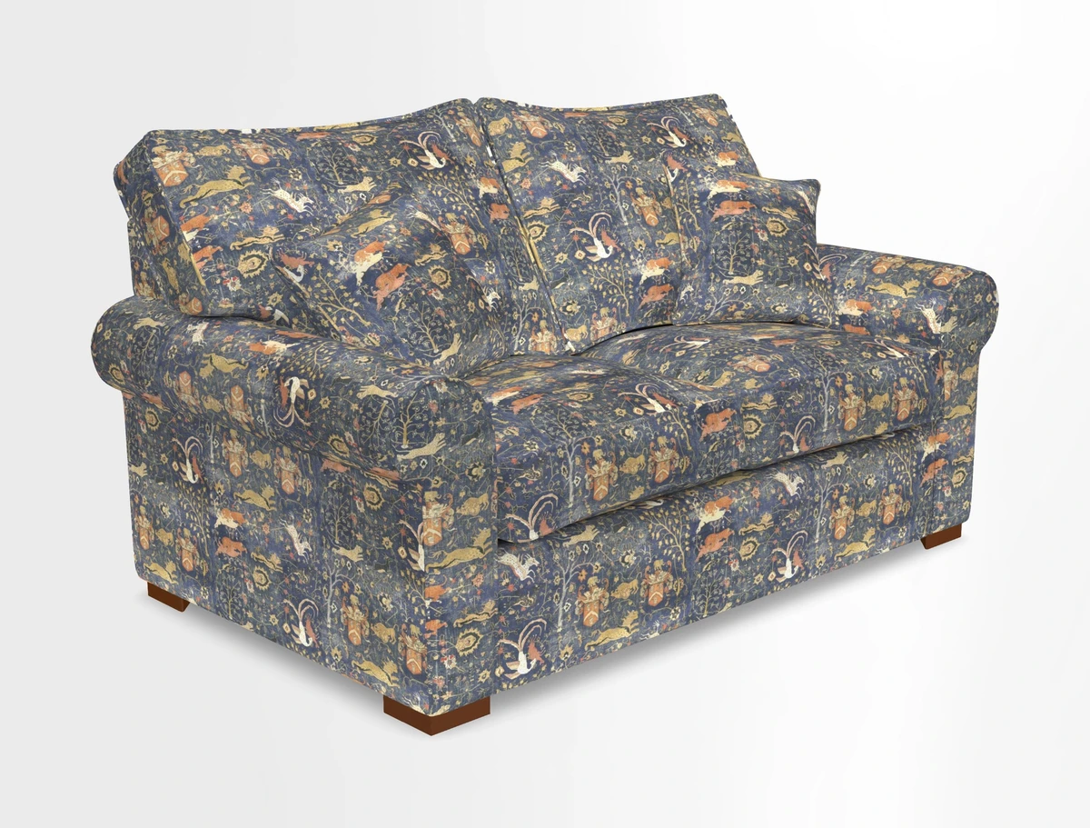 Upperton 3 Seater Loose Cover Sofa in Floral Linen Even So Verde - Fitted cover option available