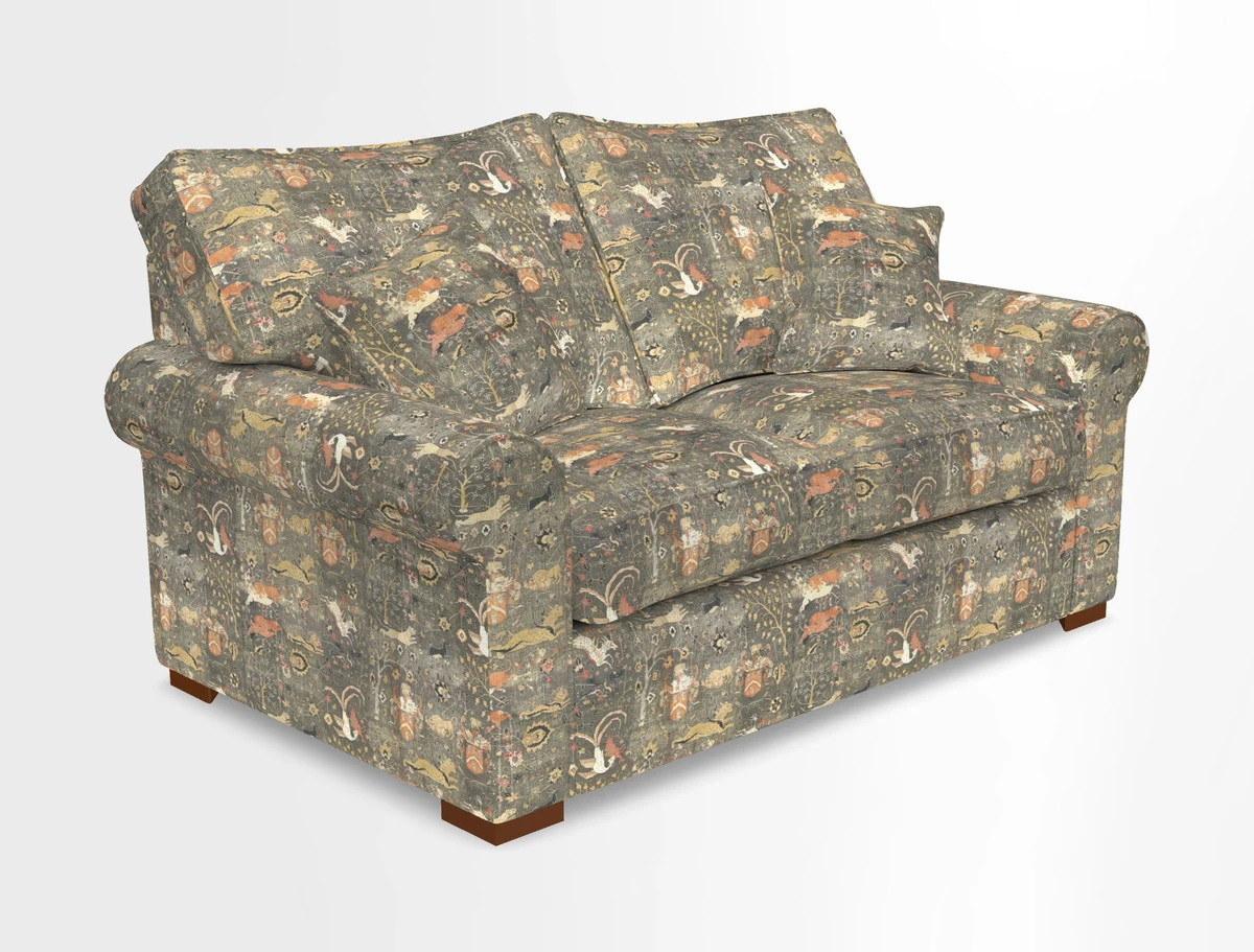 Upperton 3 Seater Loose Cover Sofa in Floral Linen Even So Verde - Fitted cover option available