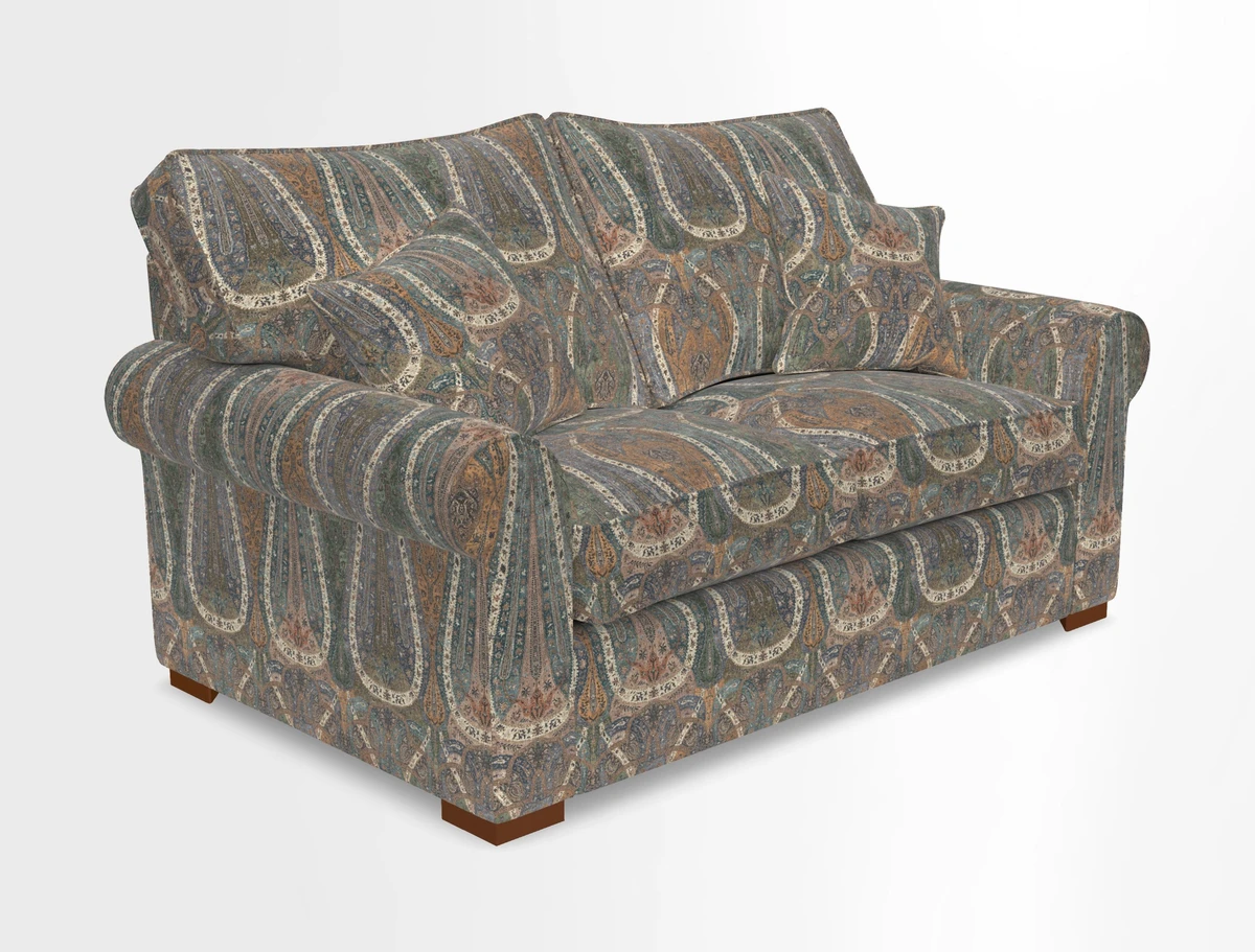 Upperton 3 Seater Loose Cover Sofa in Floral Linen Even So Verde - Fitted cover option available