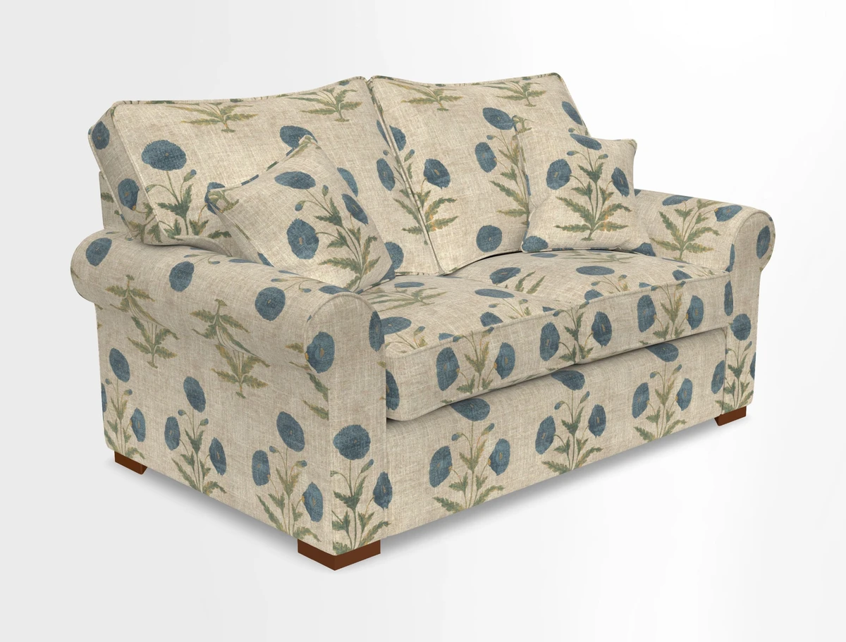 Upperton 3 Seater Loose Cover Sofa in Floral Linen Even So Verde - Fitted cover option available