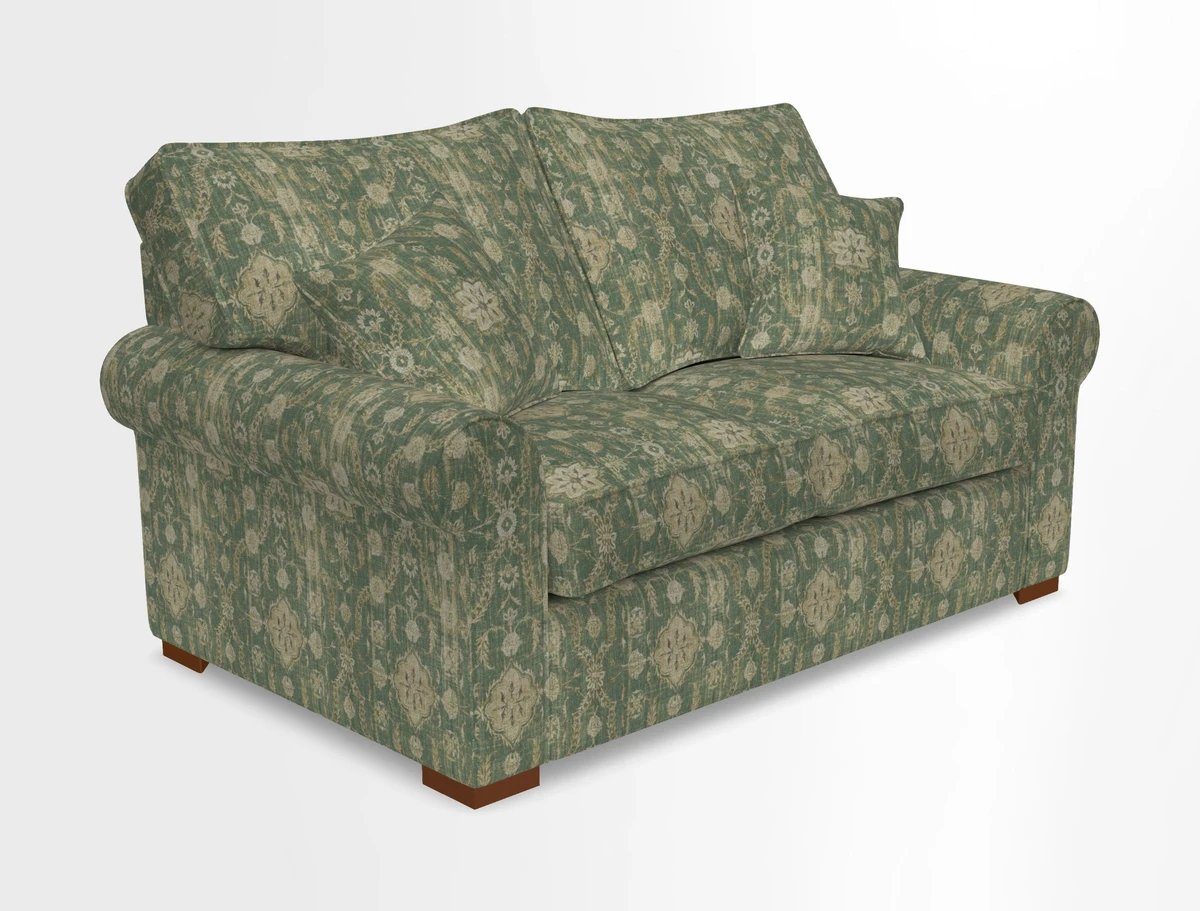 Upperton 3 Seater Loose Cover Sofa in Floral Linen Even So Verde - Fitted cover option available
