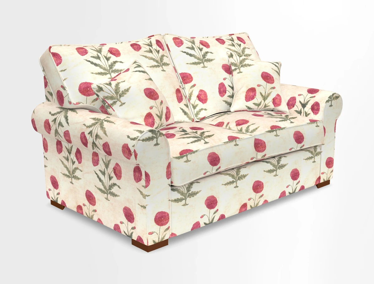 Upperton 3 Seater Loose Cover Sofa in Floral Linen Even So Verde - Fitted cover option available