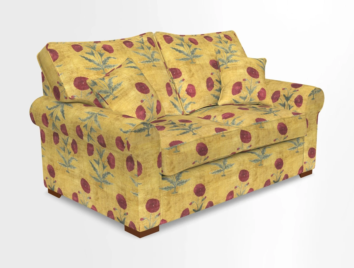 Upperton 3 Seater Loose Cover Sofa in Floral Linen Even So Verde - Fitted cover option available