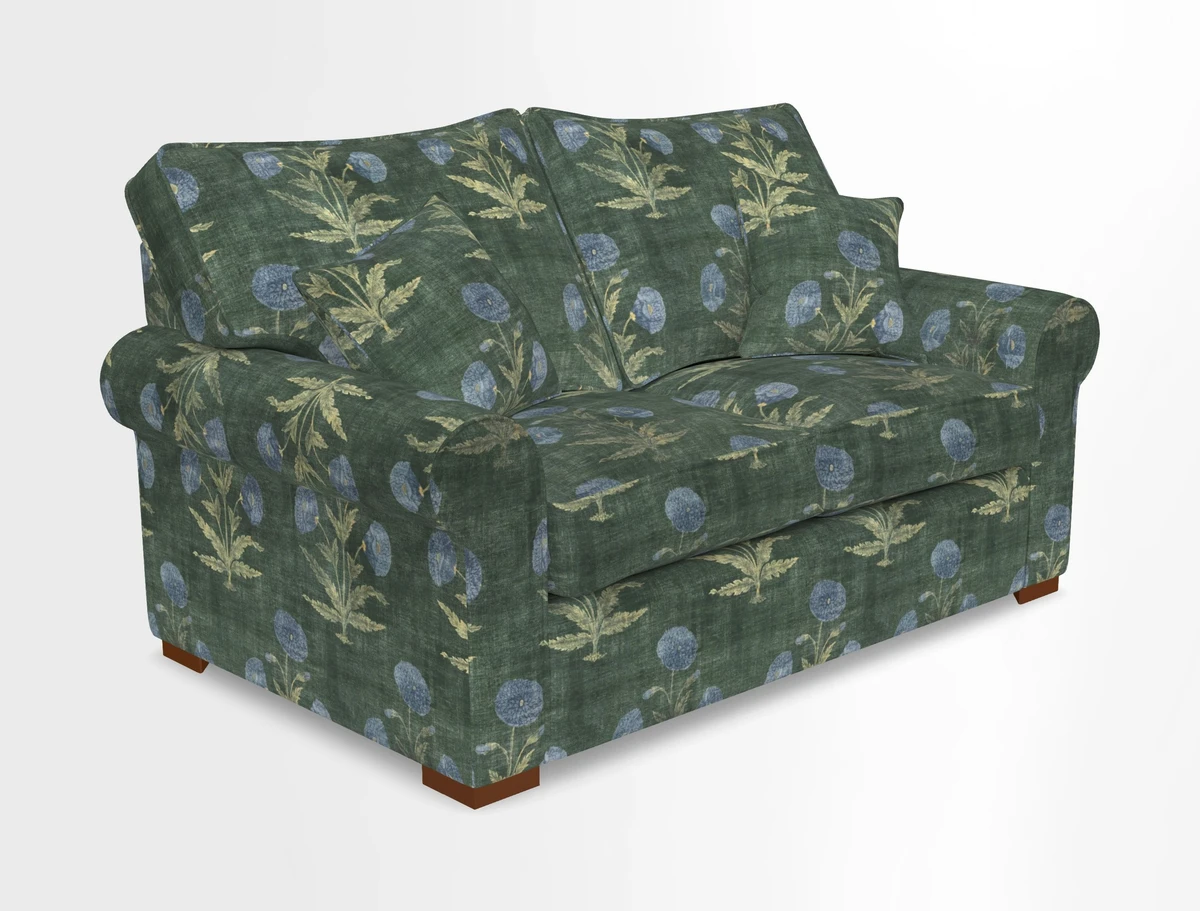 Upperton 3 Seater Loose Cover Sofa in Floral Linen Even So Verde - Fitted cover option available