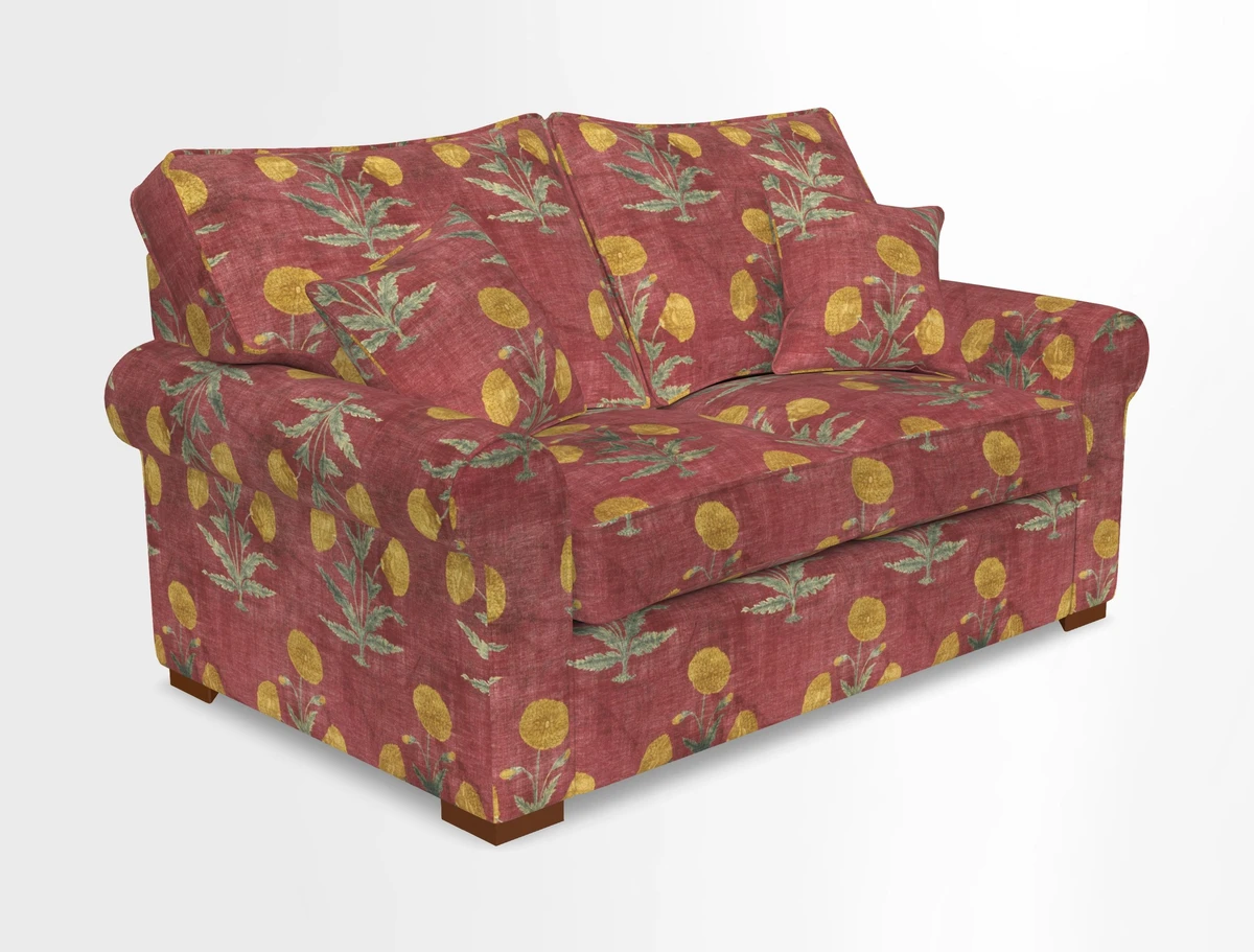 Upperton 3 Seater Loose Cover Sofa in Floral Linen Even So Verde - Fitted cover option available