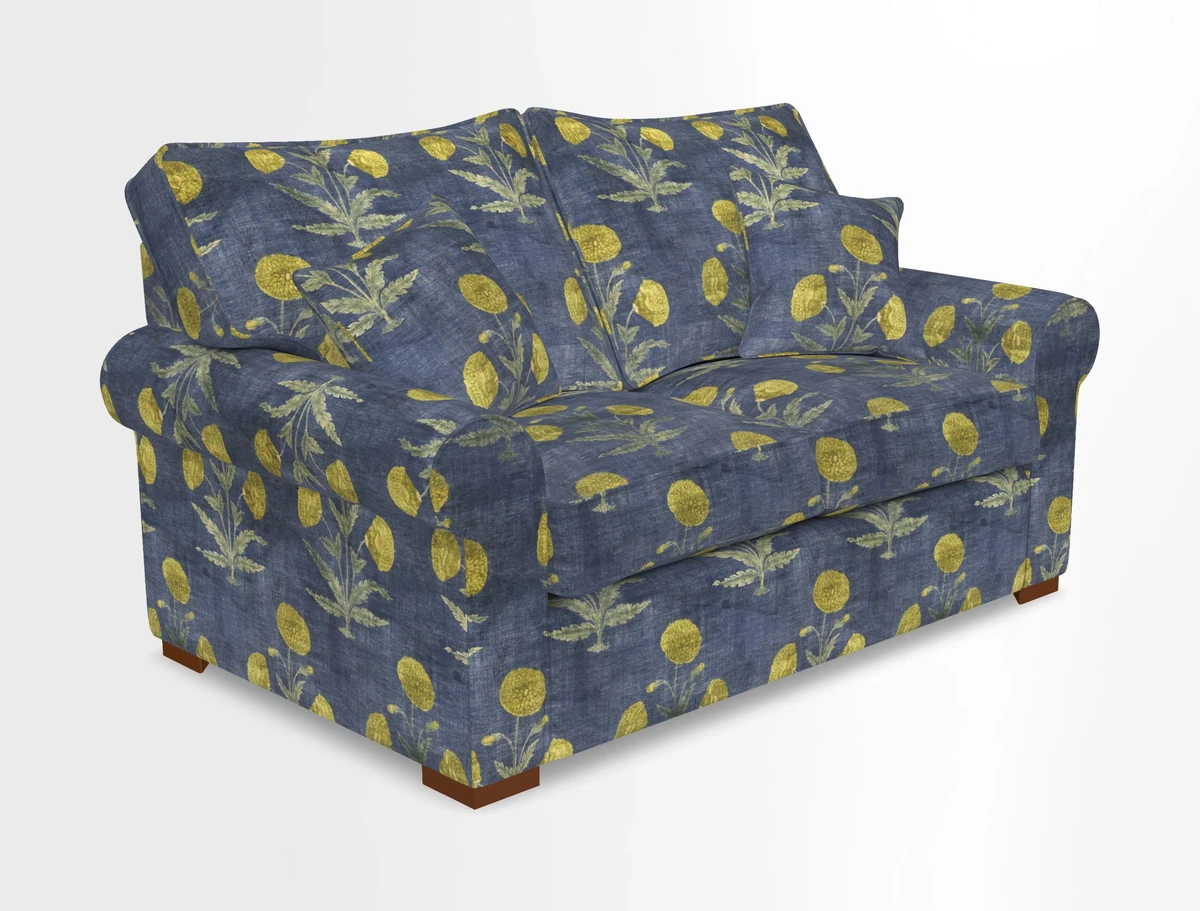 Upperton 3 Seater Loose Cover Sofa in Floral Linen Even So Verde - Fitted cover option available
