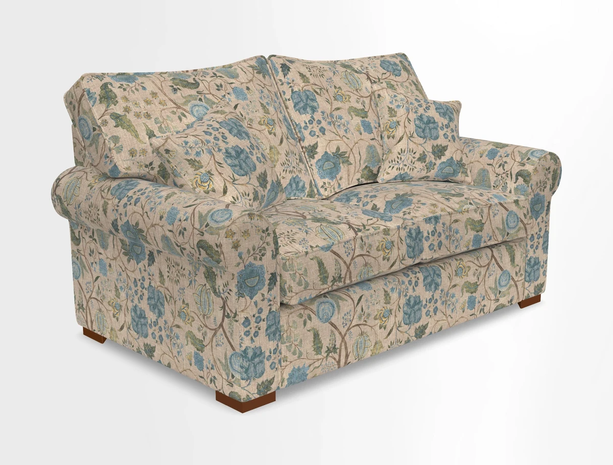Upperton 3 Seater Loose Cover Sofa in Floral Linen Even So Verde - Fitted cover option available