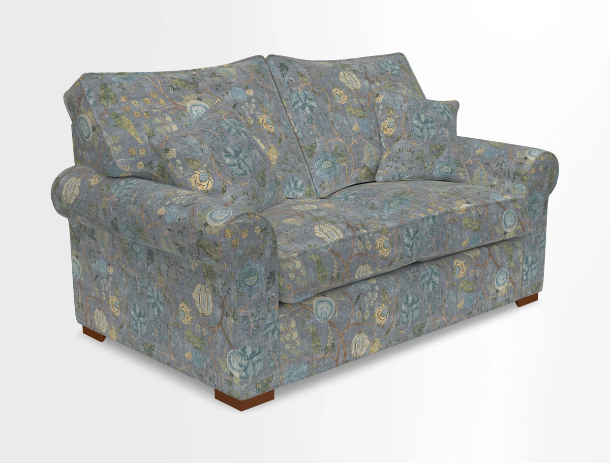 Upperton 3 Seater Loose Cover Sofa in Floral Linen Even So Verde - Fitted cover option available
