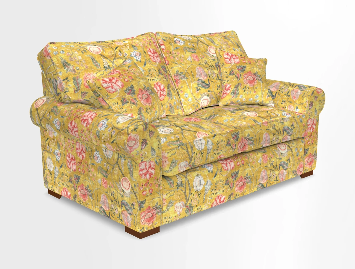 Upperton 3 Seater Loose Cover Sofa in Floral Linen Even So Verde - Fitted cover option available