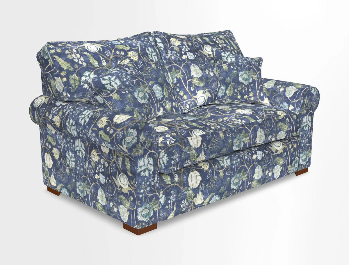 Upperton 3 Seater Loose Cover Sofa in Floral Linen Even So Verde - Fitted cover option available