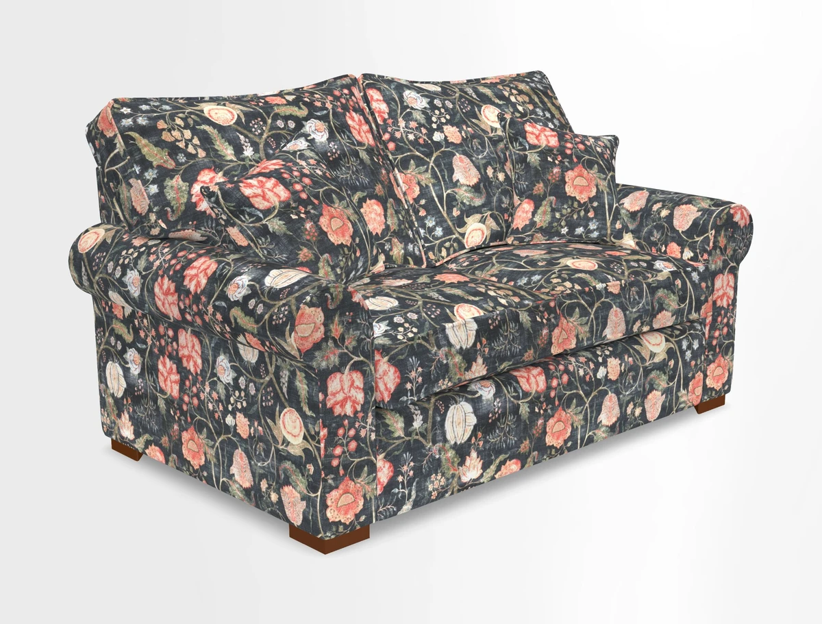 Upperton 3 Seater Loose Cover Sofa in Floral Linen Even So Verde - Fitted cover option available