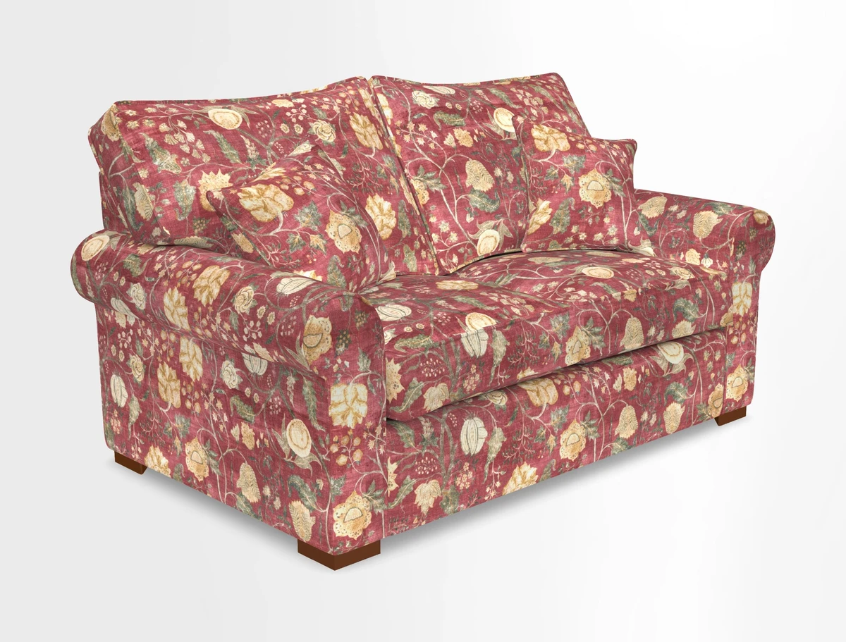 Upperton 3 Seater Loose Cover Sofa in Floral Linen Even So Verde - Fitted cover option available