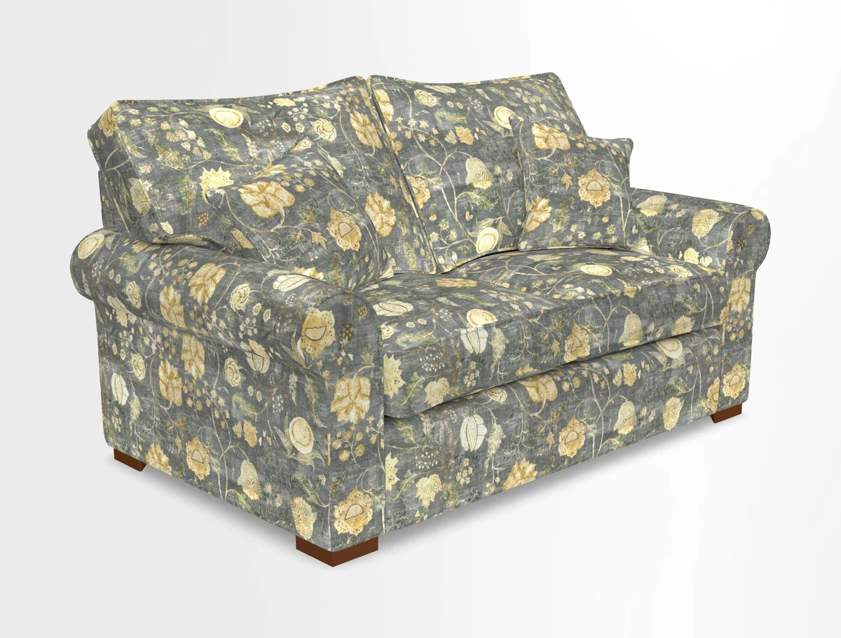 Upperton 3 Seater Loose Cover Sofa in Floral Linen Even So Verde - Fitted cover option available