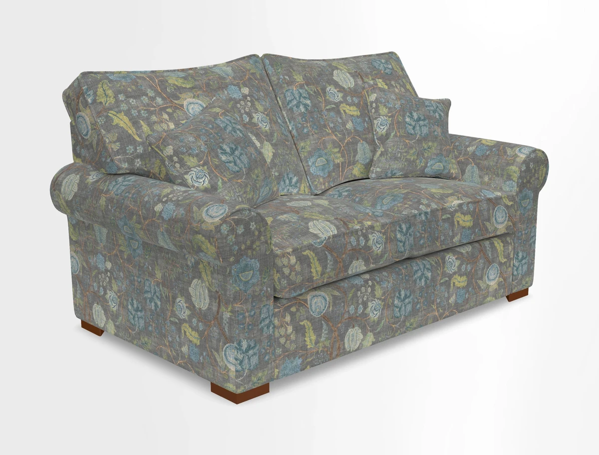 Upperton 3 Seater Loose Cover Sofa in Floral Linen Even So Verde - Fitted cover option available
