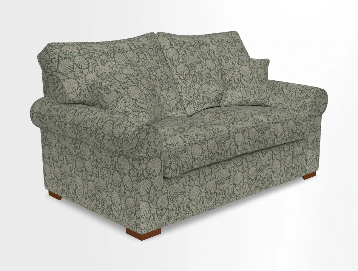 Upperton 3 Seater Loose Cover Sofa in Floral Linen Even So Verde - Fitted cover option available