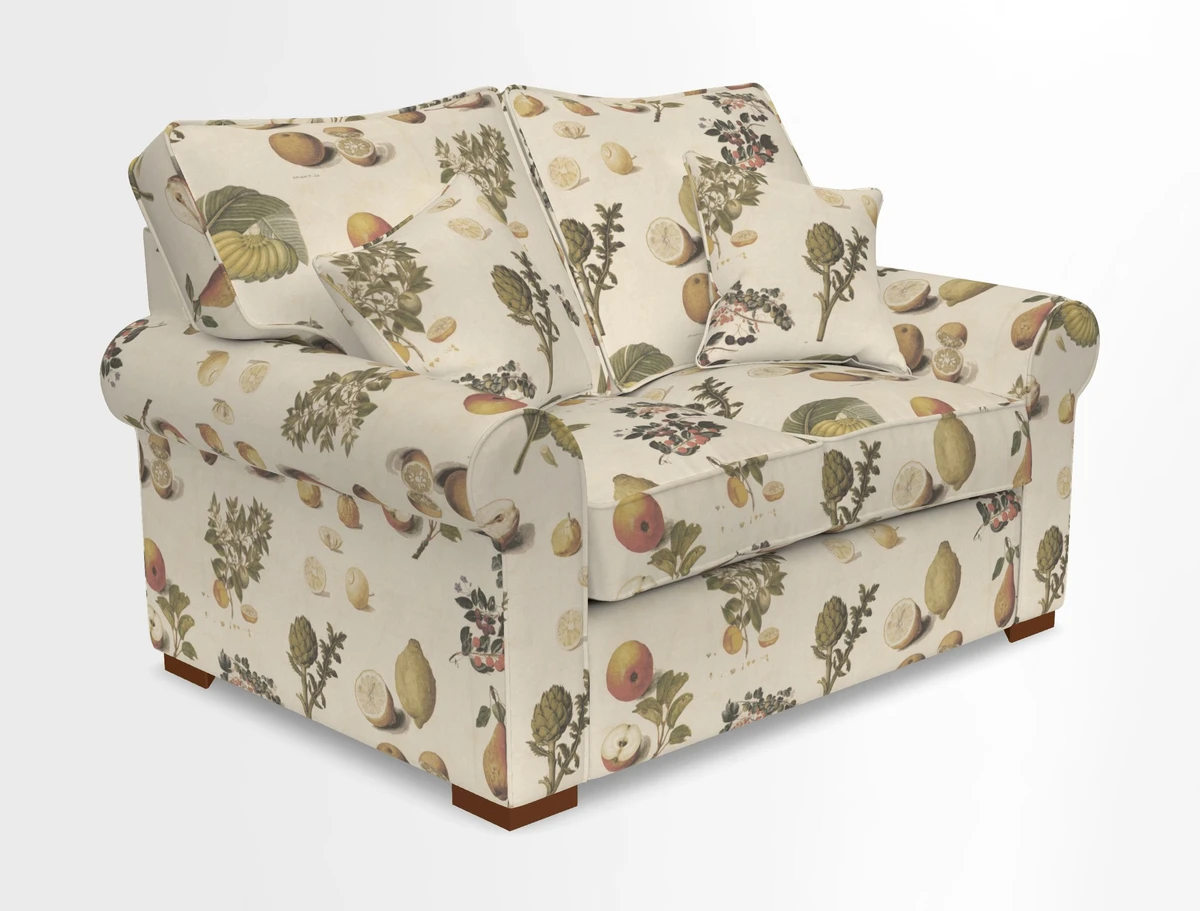 Upperton 3 Seater Loose Cover Sofa in Floral Linen Even So Verde - Fitted cover option available