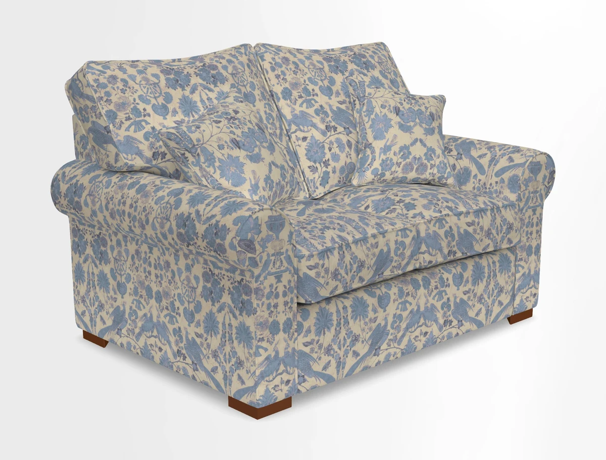 Upperton 3 Seater Loose Cover Sofa in Floral Linen Even So Verde - Fitted cover option available