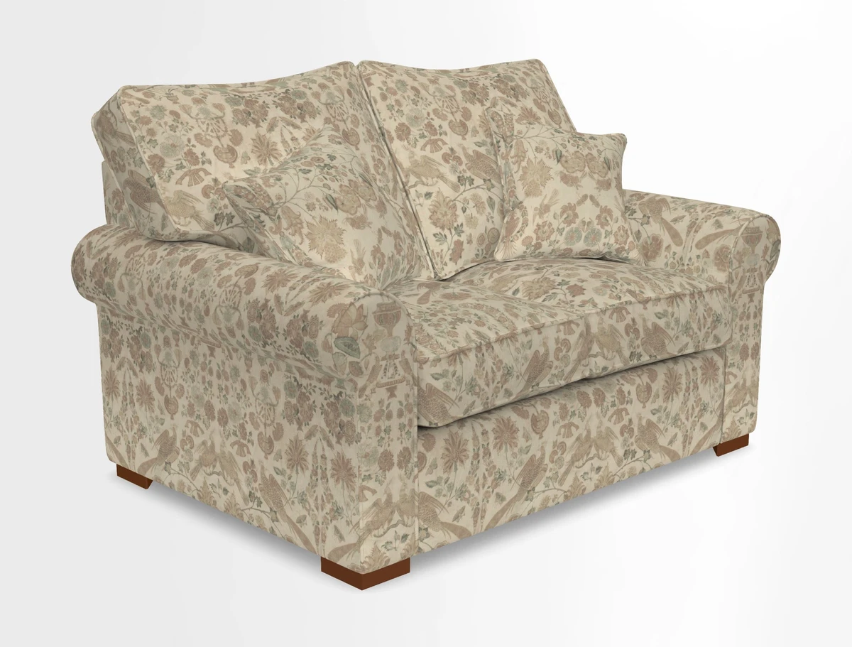 Upperton 3 Seater Loose Cover Sofa in Floral Linen Even So Verde - Fitted cover option available