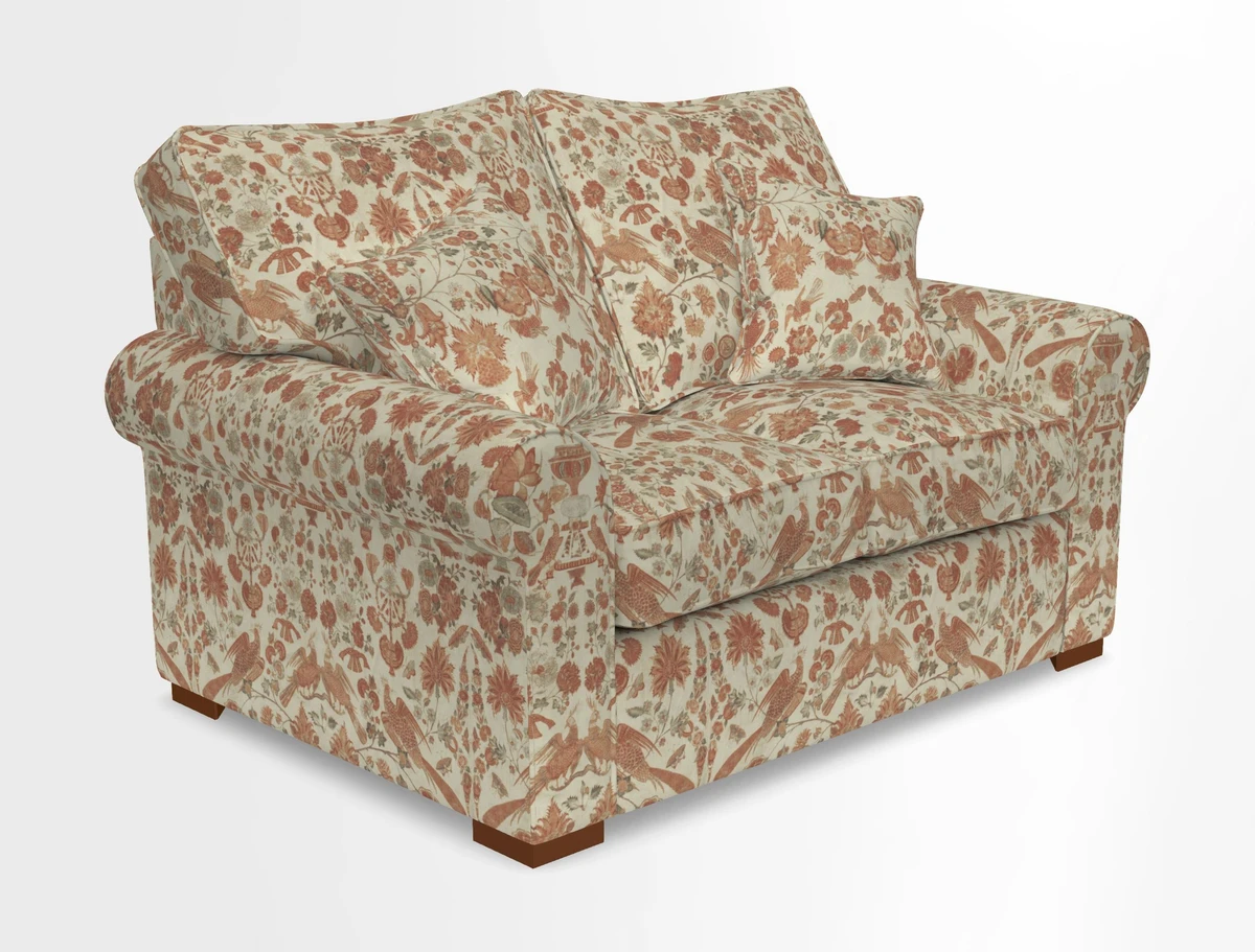 Upperton 3 Seater Loose Cover Sofa in Floral Linen Even So Verde - Fitted cover option available