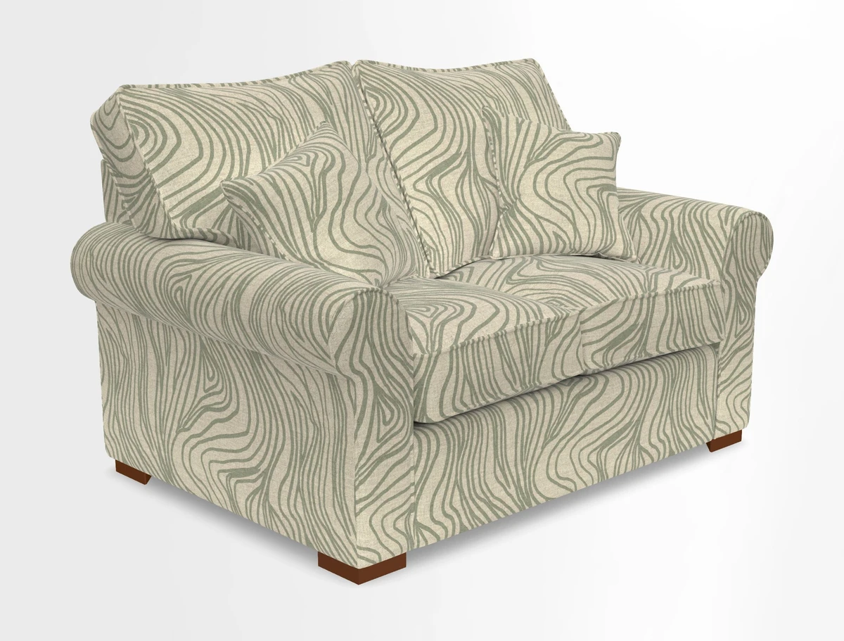 Upperton 3 Seater Loose Cover Sofa in Floral Linen Even So Verde - Fitted cover option available
