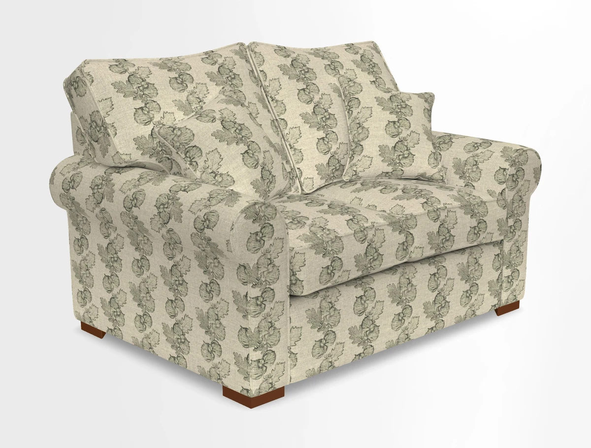 Upperton 3 Seater Loose Cover Sofa in Floral Linen Even So Verde - Fitted cover option available