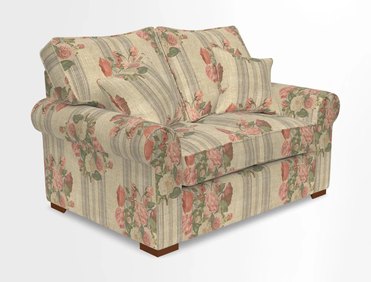 Upperton 3 Seater Loose Cover Sofa in Floral Linen Even So Verde - Fitted cover option available