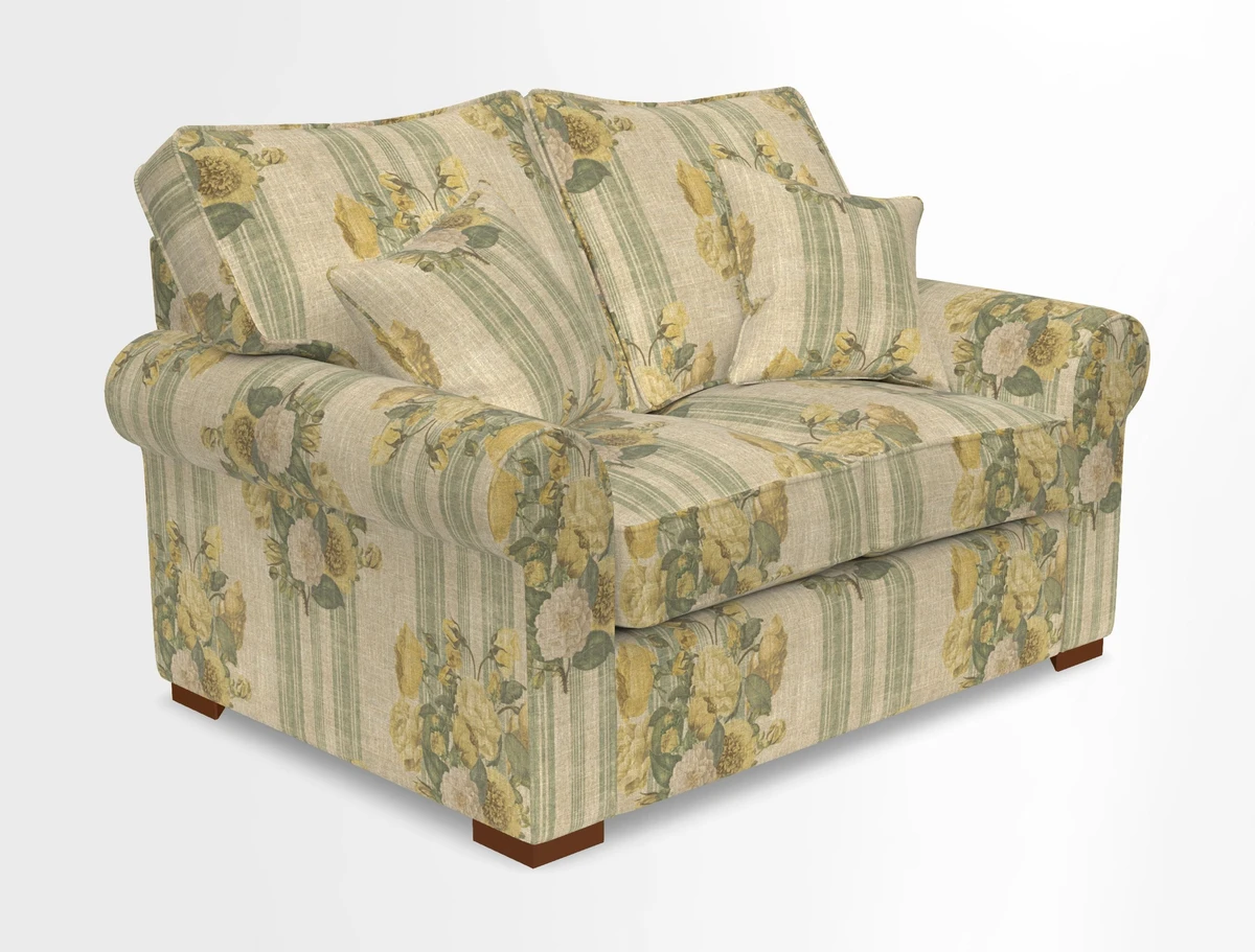 Upperton 3 Seater Loose Cover Sofa in Floral Linen Even So Verde - Fitted cover option available