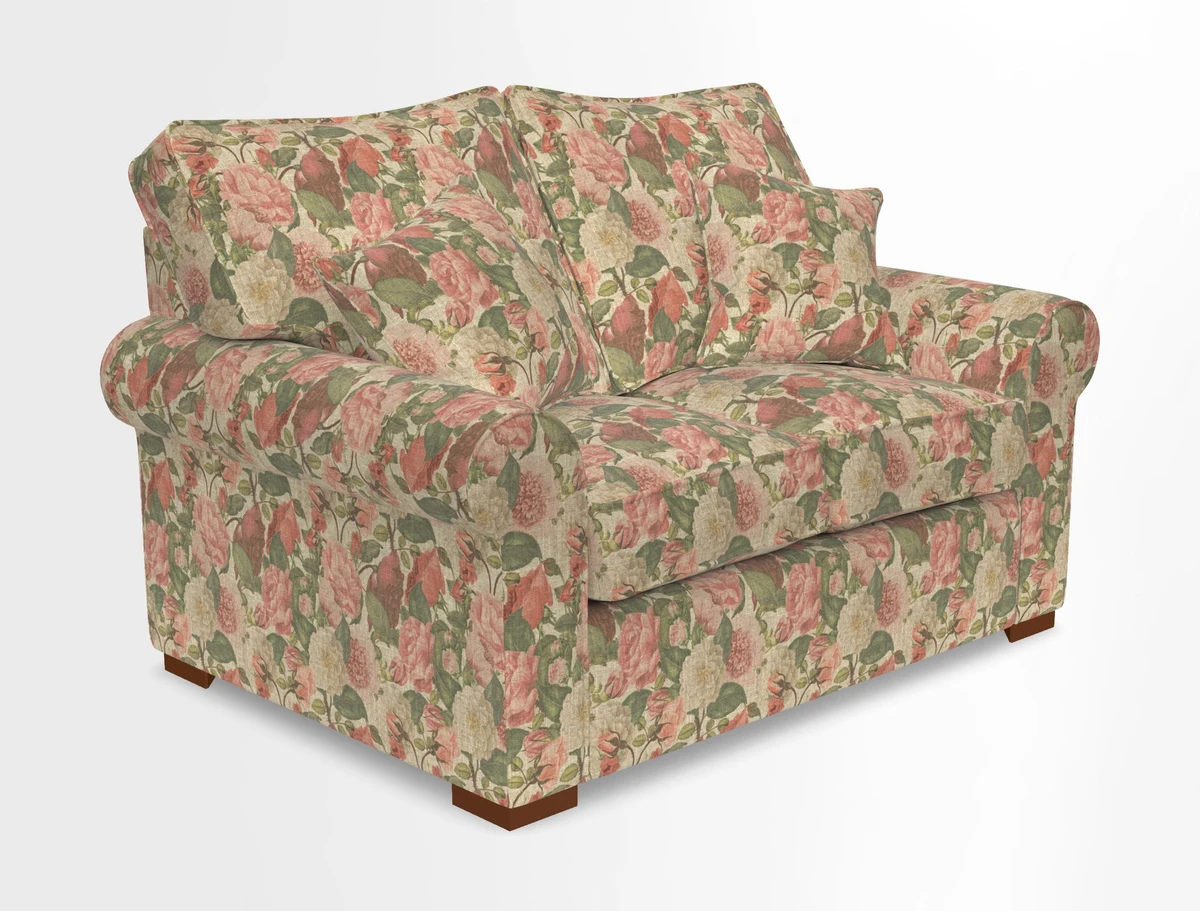 Upperton 3 Seater Loose Cover Sofa in Floral Linen Even So Verde - Fitted cover option available