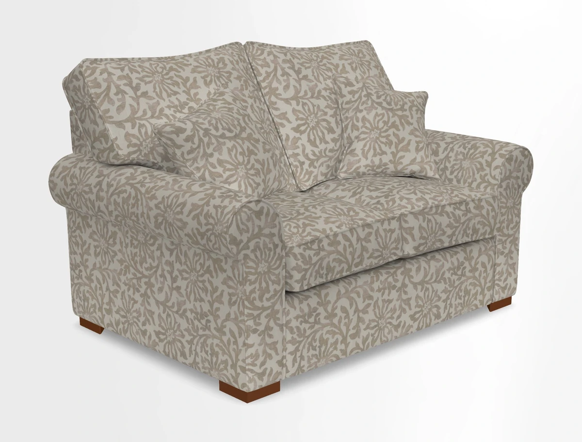 Upperton 3 Seater Loose Cover Sofa in Floral Linen Even So Verde - Fitted cover option available