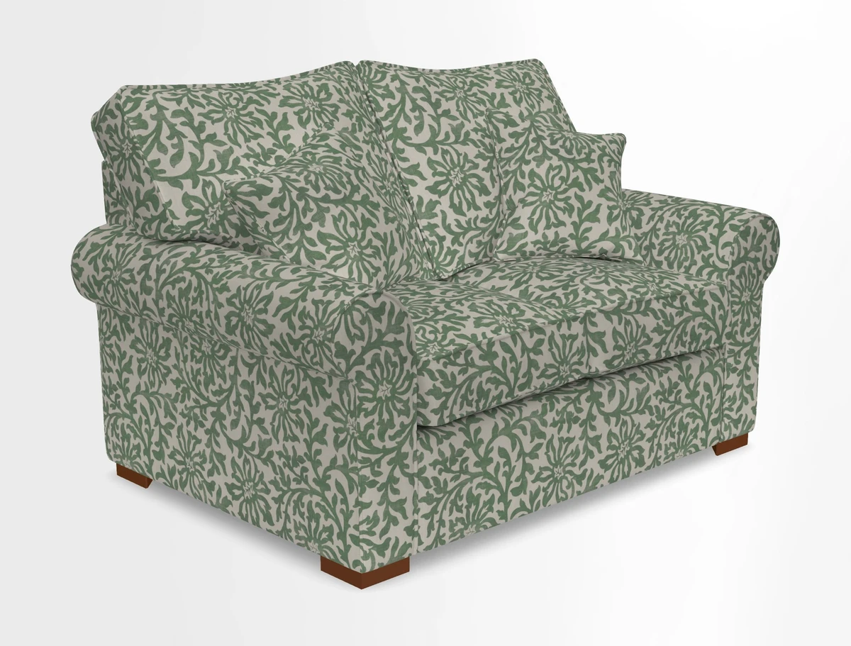 Upperton 3 Seater Loose Cover Sofa in Floral Linen Even So Verde - Fitted cover option available