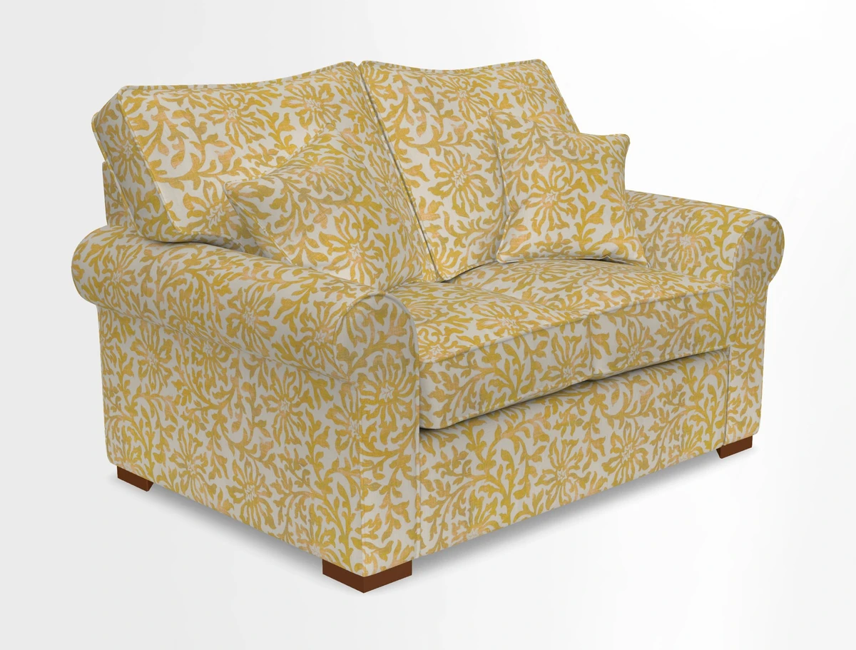 Upperton 3 Seater Loose Cover Sofa in Floral Linen Even So Verde - Fitted cover option available