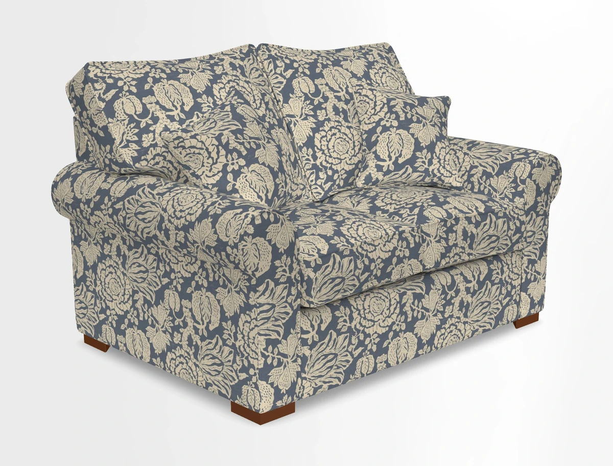 Upperton 3 Seater Loose Cover Sofa in Floral Linen Even So Verde - Fitted cover option available
