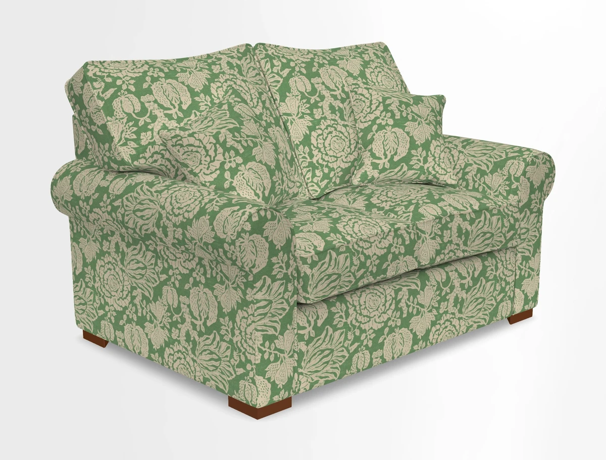 Upperton 3 Seater Loose Cover Sofa in Floral Linen Even So Verde - Fitted cover option available