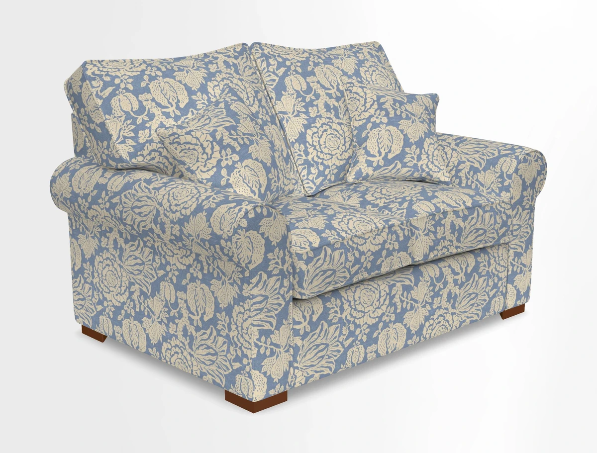 Upperton 3 Seater Loose Cover Sofa in Floral Linen Even So Verde - Fitted cover option available