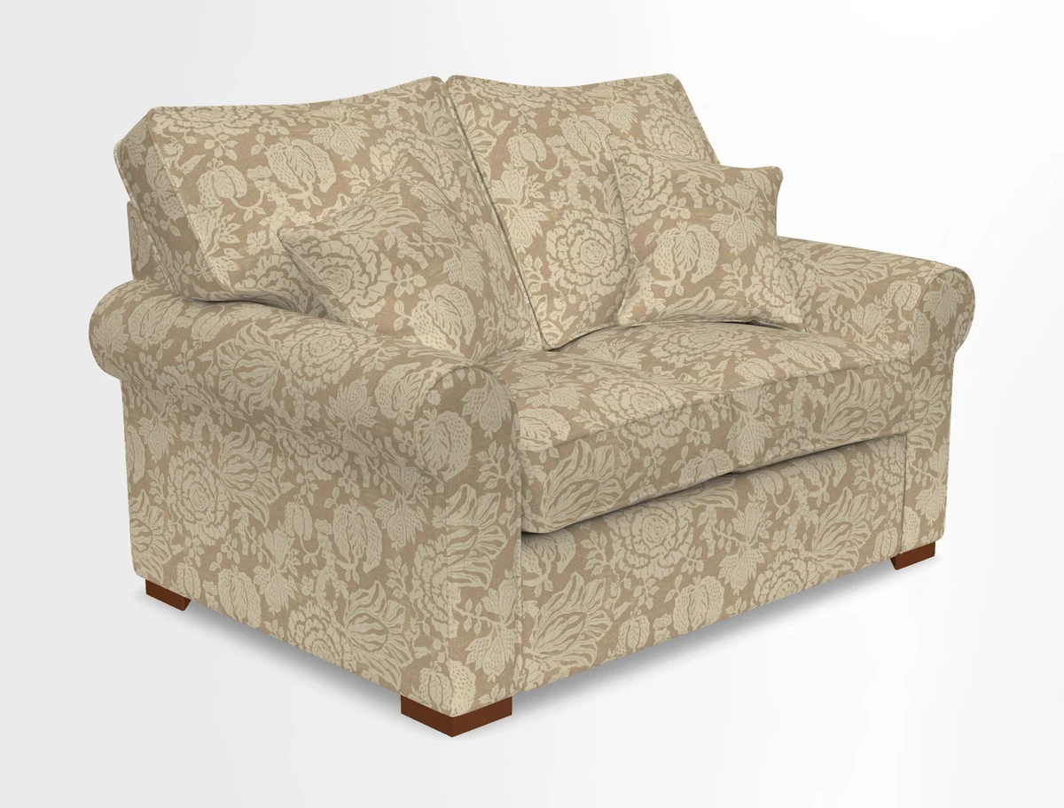 Upperton 3 Seater Loose Cover Sofa in Floral Linen Even So Verde - Fitted cover option available