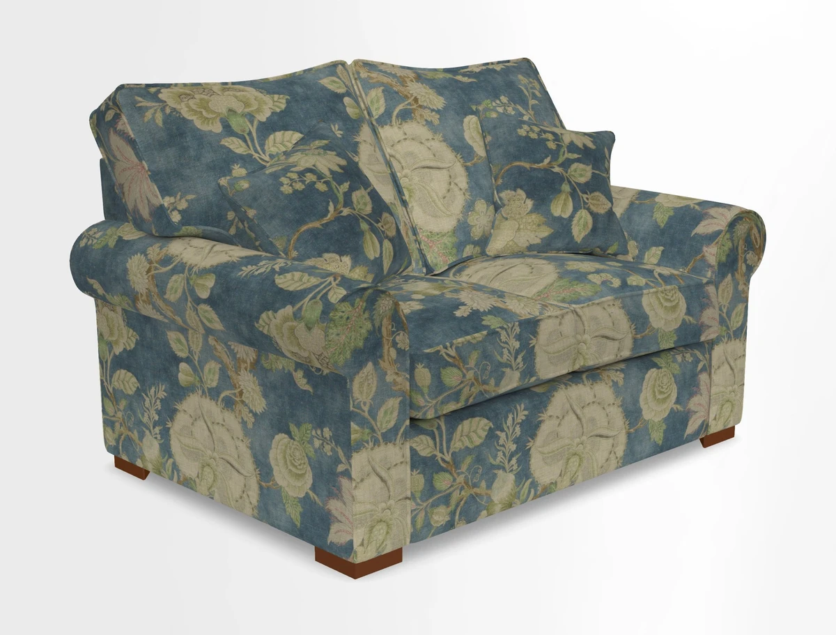 Upperton 3 Seater Loose Cover Sofa in Floral Linen Even So Verde - Fitted cover option available