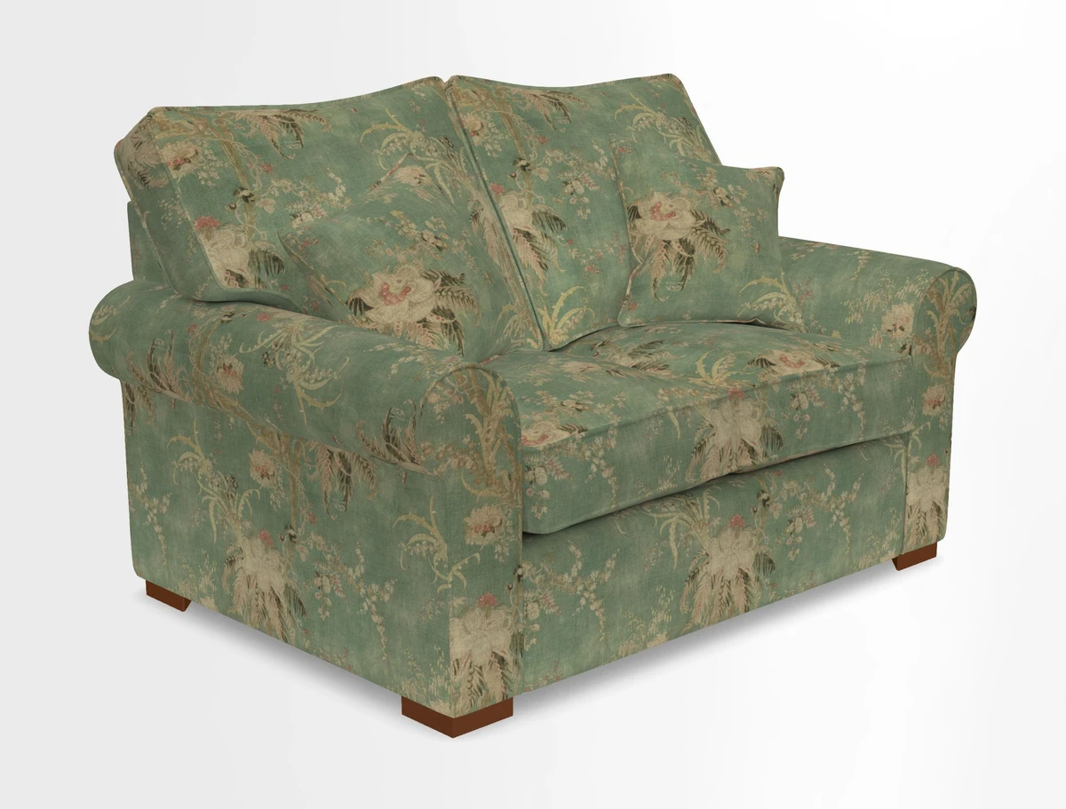 Upperton 3 Seater Loose Cover Sofa in Floral Linen Even So Verde - Fitted cover option available